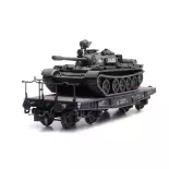 Char transport ferroviaire T-55A NVA, prêt à l'emploi - Artitec 6870234 - HO 1/87