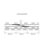 Aiguillage long à droite avec ballast - 12,1° - Marklin 24712 - 236,1 mm - HO : 1/87ème - Code 83 - Voie C