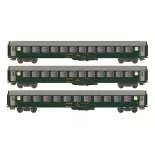 Set of 3 RIC Bm KATO K23011 passenger coaches - CFF - N 1/160 - EP IV V