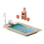 Swimming pool and garden shed FALLER 180542 - HO 1/87