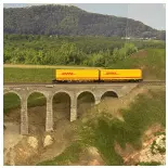 Wagon Sggmrss 90 TOUAX + 2 Conteneurs 45’ DHL - REE MODÈLES NW-236 - N 1/160 - SNCF - VI
