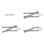 Double Junction Crossing R2 24.3° Trix 62624 - 188.3 mm - HO: 1/87 - Code 83 - Track C