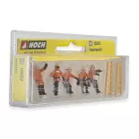 Pack of 5 firemen with 2 NOCH 15022 ladders - HO: 1/87th
