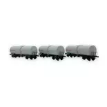 Set of 3 FAUVET-GIREL "ERMEWA" tank wagons Ree Models WB-658 - HO 1/87 - SNCF - Ep V - 2R