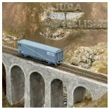 Wagon couvert EVS Hs parois planes "Bande jaune" - LS Models 30672 - HO 1/87 - SNCF - Ep IV - 2R