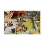 Pack of 5 figures with accessories NOCH 16210 - HO 1/87 - Barbecue theme