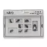 Set van 10 wasberen & 1 standbeeld - KATO 6-602 | N 1/160
