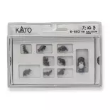 Paquete de 10 mapaches y 1 estatua - KATO 6-602 | N 1/160