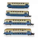 Rivarossi HR4371 Set di 4 vagoni a 2 livelli - HO 1/87 - DR