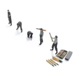 Équipage de char de la Wehrmacht en train de recharger - 5 personnages - ARTITEC 5720011 - 1/72 