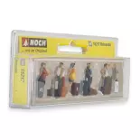 Pack of 6 travellers with suitcases - Noch 15217 - HO 1/87