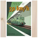 Poster Locomotief BB 9004 Record 1955 - A2 42,0 x 59,4 cm - 331 km/u