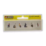 Set van 6 reizigers met koffers NOCH 36217 - N 1/160e