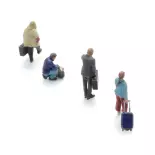 Quai des passagers - 4 personnages avec bagages - ARTITEC 5160033 - N 1/160  