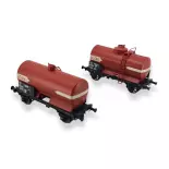 Set of 2 OCEM 29 REE tank wagons Models WB714 - HO 1:87 - SNCF