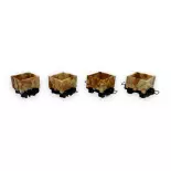 Set of 4 boxcars without brakes