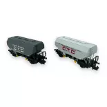 Set di 2 carri per cereali "C.T.C COTRAM" e "C.T.C UNCAC" - Ree Models NW-313 - N 1/160 - SNCF - Ep III - 2R