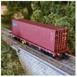 Containerwagen 40' Sgmms CP SUDEXPRESS S450029 - HO 1/87 - EP VI