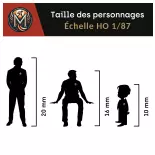 Passagers assis avec ou sans jambes 36 personnages à peindre - Preiser 16349 - HO 1/87