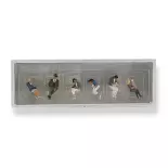 6 Figurines assises PREISER 10332 - HO 1:87 - adultes et enfants