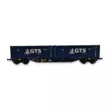 Wagon porte-conteneurs intermodal "GTS RAIL" ACME 40417 - HO 1/87 - EP VI