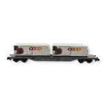 Wagon porte-conteneurs Sgns réfrigérés "coop" MiniTrix 15493 - N : 1/160 - CFF