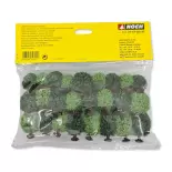 Pack de 25 arbres feuillus Noch 32801 - N 1/160 - Z 1/220 - 35 à 50 mm