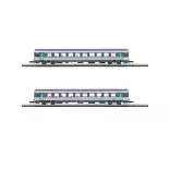 2 voitures voyageurs corail VTU, livrée Nouvelle déco, 2e classe - Azar Models V01-CPP2 - Z 1/220 - SNCF - 2R