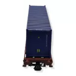 Carro pianale per container da 40' Sgmms CP SUDEXPRESS S450005 - HO 1/87 - EP VI