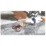 Bicycle fall on ice - Busch 7856 - HO 1/87