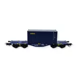 Wagon porte-conteneurs Modalis chargé d'un conteneur SEACO - PT Trains 100261 - HO