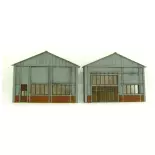 Half gable workshop - BOIS MODELISME 106016 - HO 1/87th - 122x24x98mm