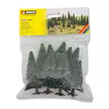 Pack of 10 Noch 32920 fir trees - N 1/160 - Z 1/220 - Height 35 to 90 mm