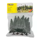 Pack de 10 sapins Noch 32920 - N 1/160 - Z 1/220 - Hauteur 35 à 90 mm