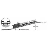 Rail crémaillère flexible 222 mm Fleischmann 9119 - N : 1/160 - Code 80