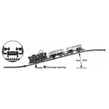 Fleischmann 9119 222 mm flexible rack rail - N: 1/160 - Code 80