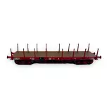 Wagon plat TP Brun à Ranchers longs REE Modeles WB550 SNCF - HO 1/87 - EP IV