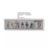 Set di 9 figure sedute, adulti e bambini Faller 151663 - HO : 1/87