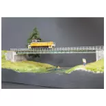 1-sporige metalen brug met landhoofden - 250 mm WoodModelism 108006 - HO 1/87