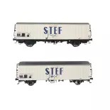 Set of 2 STEF refrigerated wagons - Ls Models 30235 - HO 1/87 - SNCF - EP III