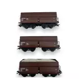 Set of 3 self-unloading wagons - Trix 24121 - HO 1/87 - OBB - Ep IV - 2R