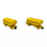 Set 2 Getreidewaggons - Ree Modelle NW-320 - N 1/160 - SNCF - Ep IV - 2R