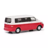 Autobús Volkswagen T5 Rojo y blanco SCHUCO 452665910 - HO 1/87