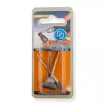 Set 3 brosses en acier - PG Mini 4020 - Diamètres 5, 12 et 21mm 