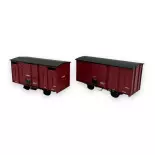 Set de 2 wagons couverts - Ree Modèles VM-030 - HOe/HOm 1/87 - SNCF - Ep III - 2R