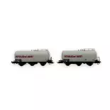 Set de 2 wagons citernes 3 essieux "Pétrole de l'Ouest" - Jouef HJ6249 - HO 1/87 - SNCF - Ep IV - 2R