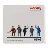 Set di 3 figure "Personale ferroviario" Marklin 56405 - I : 1/32 - EP III / IV