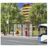 Bushaltestelle mit Flachdach und gepflastertem Boden KIBRI 38179 - HO 1/87