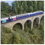 Set of 4 TGV EuroDuplex Trix 22381 - HO 1/87 - SNCF - EP VI - 2 rails