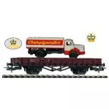 Wagon plat n°3 avec Camion Piko 58401C - HO 1/87 - SNCF - EP III - Coffret 20 ans SAI